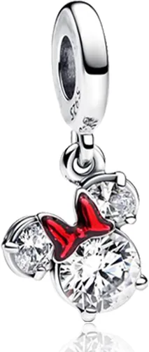 Miniatura 29 de Dijes de plata de ley 925 de dibujos animados de pato, ratón, oso, elefante, dragón chino, cuentas colgantes para pulseras y collares, joyería