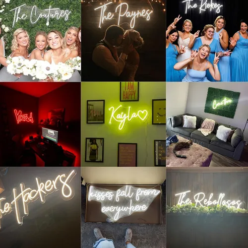 Miniatura 2 de Letrero LED de neón personalizado con apellido para bodas, letreros luminosos personalizados para decoración de pared y habitación, fiesta