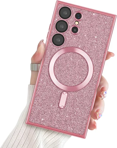 Miniatura 22 de Newseego Funda ultra magnética para Samsung Galaxy S22, funda de lujo con purpurina para mujeres y niñas, protección completa de la lente de la Negro