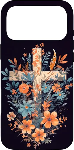 Miniatura 22 de Boho Floral Christian Cross Jesus God Wild Flower Women Case for iPhone 16