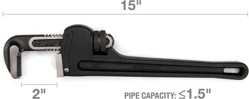 Miniatura 4 de Steelman 60877 Llave de tubo de mango recto de aluminio fundido de 14 pulgadas Negro; plata