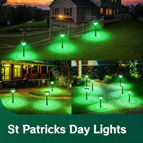 Miniatura 2 de Linkind Paquete de 8 luces solares para camino, luces solares que cambian de color al aire libre, impermeables, multicolor/blanco cálido/blanco
