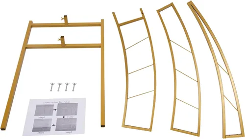 Miniatura 7 de Soporte de arco de luna creciente de metal de 6.5 pies, soporte de marco de arco dorado para ceremonia, soporte de fondo de fotografía de arco