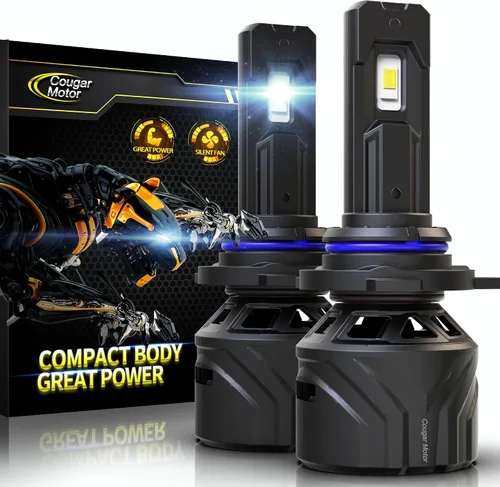 Miniatura 9 de Cougar Motor - Bombillas H4, 9003 luces antiniebla 6500K blancas sin polaridad para uso en carretera o todoterreno, enchufe y uso - Paquete de 2