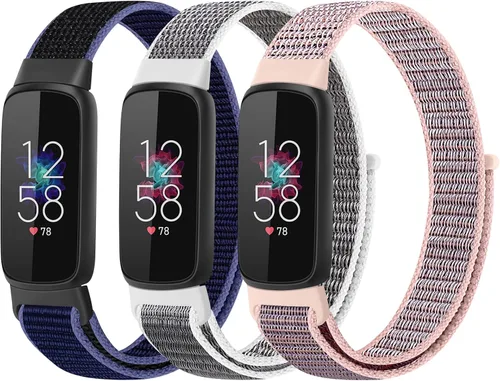 Miniatura 9 de Correas de nailon compatibles con correas Fitbit Luxe, correas deportivas de tela transpirable ajustable Solo Loop, pulsera de repuesto suave