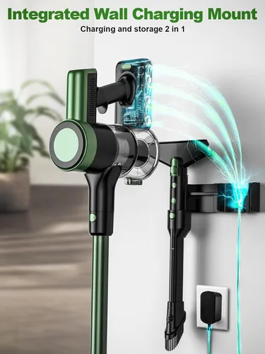 Miniatura 8 de Aspiradora inalámbrica, aspiradoras de 58 Kpa para el hogar, aspiradora de palo de 55 minutos con autoservicio y pantalla LED, antienredos y carga