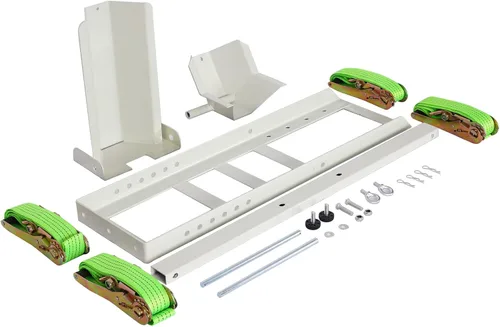 Miniatura 7 de Soporte ajustable para rueda de motocicleta, capacidad de 1800 libras, soporte de motocicleta resistente con 4 juegos de amarre, remolque de Blanco