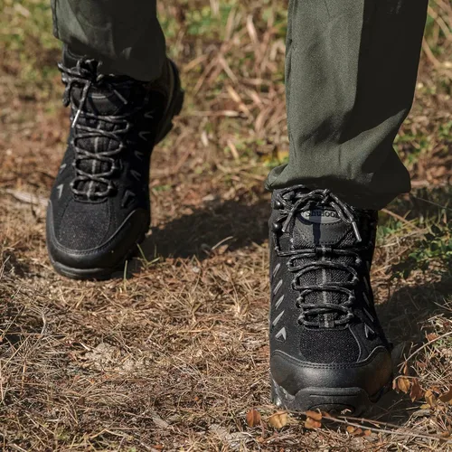 Miniatura 3 de SHULOOK Botas de senderismo impermeables para hombre, antideslizantes, ligeras, de tobillo, de media altura, transpirables, para excursionismo