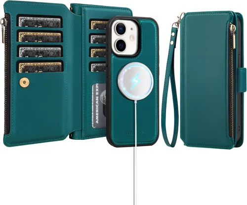 Miniatura 10 de Antsturdy Funda tipo cartera compatible con iPhone 11, piel sintética, con bloqueo RFID, funda cruzada para teléfono para mujeres y hombres