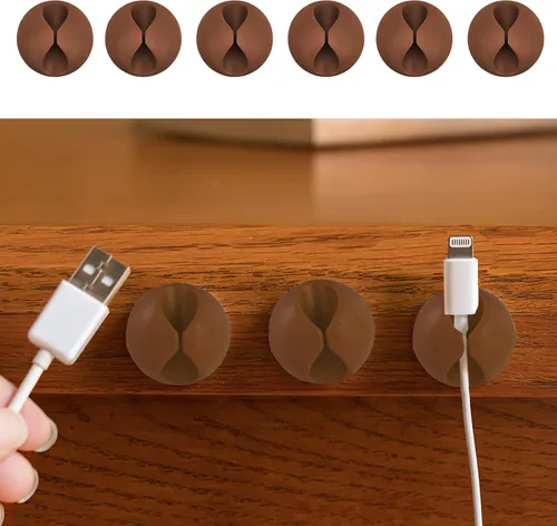 Miniatura 11 de Organizador de cables, organizador de cables, soporte de silicona compacto para organizar escritorio, mesita de noche, cargador de teléfono