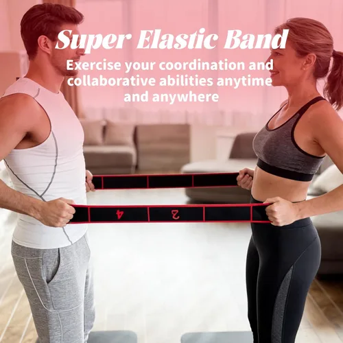 Miniatura 6 de 2 bandas de resistencia de fitness para estiramiento y yoga, banda de resistencia elástica numérica con marcas claras, bandas elásticas