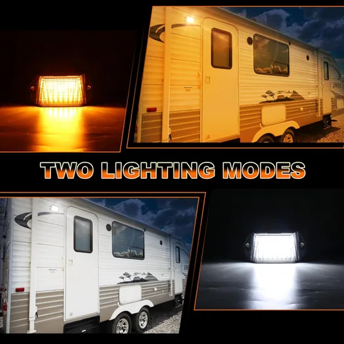 Miniatura 3 de Luz exterior para caravana, luz LED de aluminio de 1300 lm con doble color blanco/ámbar para caravana, remolques, camiones, porches, remolque, 5ª