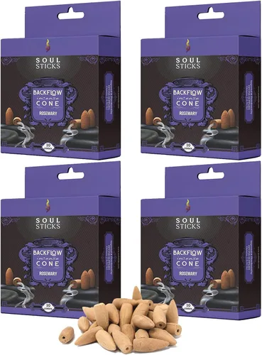 Miniatura 19 de Soul Sticks Conos de incienso de reflujo – 40 conos orgánicos hechos a mano para quemador de cascada Paquete de 4 aromas aromáticos de larga Go