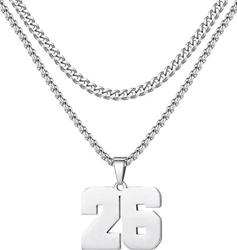 Collares personalizados con números de jersey para niños y hombres, atletas de acero inoxidable, cadena de números deportivos, béisbol, baloncesto,