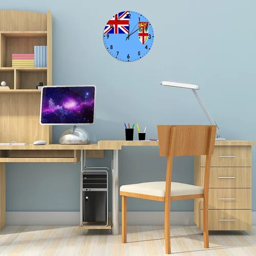 Miniatura 849 de Cheyan Reloj de pared con bandera de Canadá de 12 pulgadas, silencioso, sin tictac, de PVC, funciona con pilas, reloj redondo decorativo, regalo