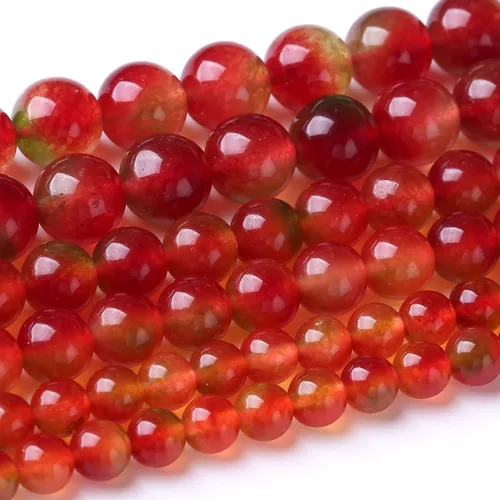 Miniatura 34 de 32 piezas de cuentas de piedra de jade de rodonita roja natural de 12 mm, cuentas sueltas redondas de piedra para fabricación de joyas, energía Jade