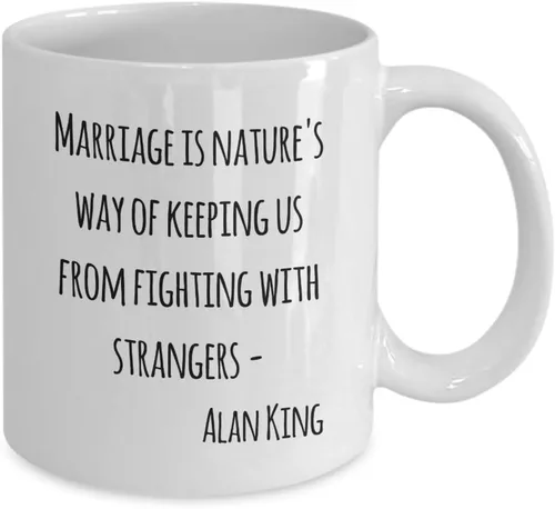 Miniatura 2 de Alan King Funny Coffee Mug - Marriage is nature's way of keeping us from fighting with strangers- White 11oz