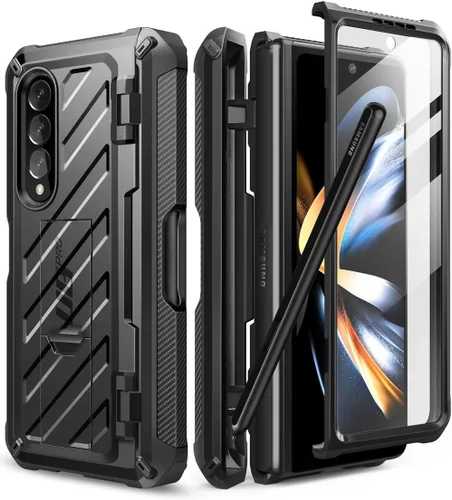 Miniatura 11 de SUPCASE Funda para Galaxy Z Fold 3 con soporte para bolígrafo S (Unicorn Beetle Pro), [protector de pantalla y soporte integrados]