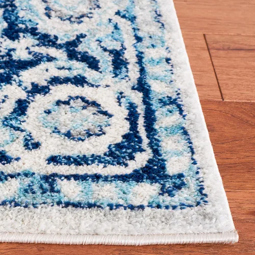 Miniatura 3 de SAFAVIEH Tulum Collection - Alfombra para pasillo, 2 x 9 pies, diseño de medallón, no desprende pelusa y fácil de limpiar, ideal para sala de estar