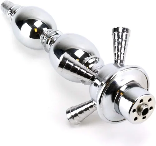 Miniatura 4 de GStar Juego completo de 4 mangueras para cachimba Shisha de 18" - Jarrón metálico Da Vinci Glass (cientia negro)