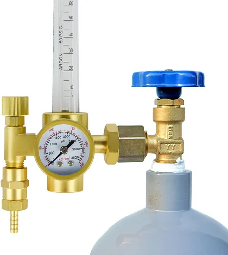 Miniatura 7 de Regulador de argón de CO2 Medidor de flujo de argón Medidor de regulador de gas para soldadura Mig Tig con soldadura de manguera de gas de 10 pies