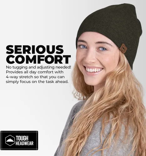 Miniatura 54 de Tough Headwear Daily Knit Beanie – Gorros para hombre – Sombreros de invierno para hombres y mujeres – Sombreros de punto cálidos para clima frío
