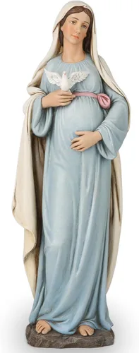 BC Católica Estatua de María Madre Expectante, 12.8" H Figura de la Santísima Virgen María, María Embarazada para Regalo de Mamá Embarazada,