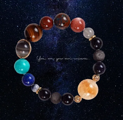 Miniatura 31 de Precious Gemstone Natural Crystal Healing Bracelet, Rutilated Quartz, Moonstone, Quartz Handmade Original Design Bracelet
