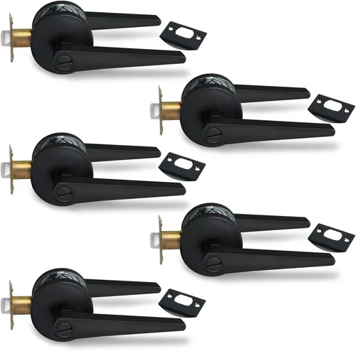 Miniatura 18 de MD8820-DB-BK-1P - Manija de puerta de privacidad sólida para dormitorio y baño, acabado negro mate