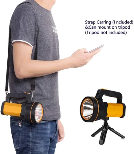 Miniatura 4 de Linterna LED de múltiples funciones, recargable de alto lúmenes, potente y fuerte, foco de mano de metal, súper brillante, largo alcance, 800