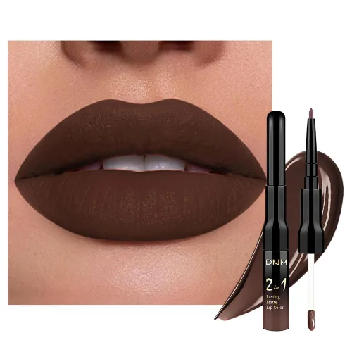 Miniatura 23 de 3 piezas 2 en 1 Set de delineador y lápiz labial líquido de color negro oscuro, púrpura y azul real para mujeres, tinte labial de larga duración, a