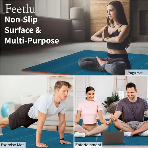 Miniatura 6 de Foldable Large Yoga Mat: Extra 6mm & 8mm Thick Workout Mat for Home Gym and Travel - Anti-Slip Folding Exercise Mat for Yoga, Pilates, and More