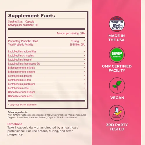 Miniatura 8 de Mama Natural Paquete prenatal – Vitaminas prenatales orgánicas para mujeres + probióticos seleccionados específicamente para el embarazo