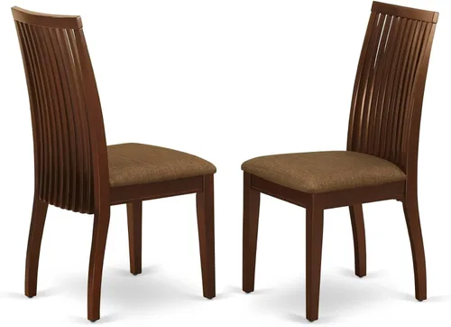 Miniatura 7 de East West Furniture IPC-BMK-W Ipswich - Sillas de comedor con respaldo de listones, juego de 2, suero de leche y cereza