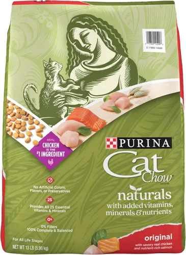 Purina Cat Chow Naturals - Alimento seco para gatos con vitaminas, minerales y nutrientes añadidos, Naturals Original - Bolsa de 13 libras