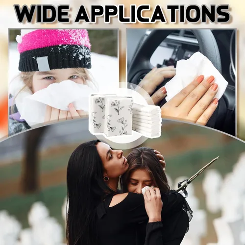 Miniatura 4 de Yinder 100 pañuelos de bolsillo a granel para boda, mini pañuelos de viaje, servilletas faciales a granel para invitados, servilletas faciales de 3