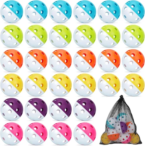 Miniatura 8 de Coopay Paquete de 18/36 pelotas de práctica de béisbol, bolas de entrenamiento de plástico, bolas de softball huecas ligeras para golpe
