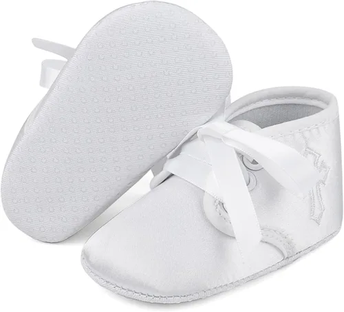 Miniatura 4 de Zapatos de bautizo de cruz suave para bebés y niños pequeños