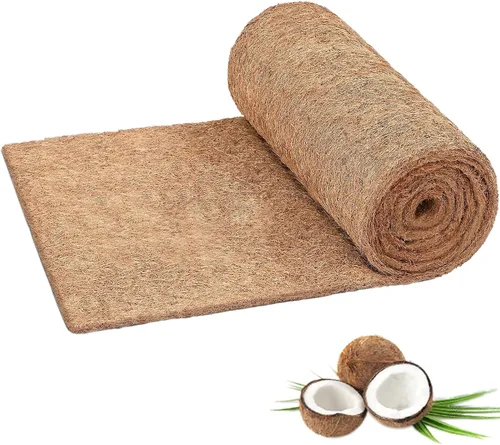 Rollo de revestimiento de coco, 16 x 118 pulgadas, forro de coco natural para macetas, tapete de revestimiento de fibra de coco para cesta colgante,
