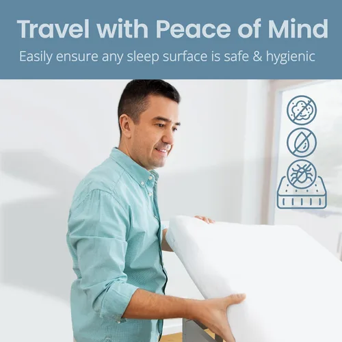 Miniatura 7 de SafeRest - Protector de colchón con cremallera - Funda de colchón impermeable premium de 6 pulgadas para cama - Funda de colchón transpirable y sin