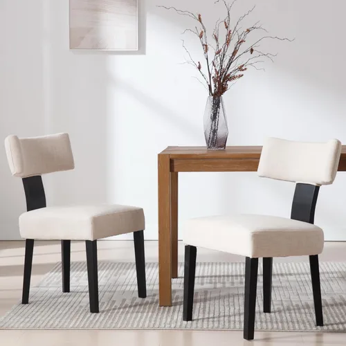 Miniatura 48 de RIVOVA Juego de 4 sillas de comedor modernas de mediados de siglo, tapizadas de piel sintética, sillas Parson modernas sin brazos de cocina, sillas