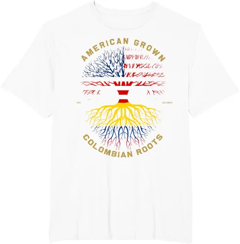 Miniatura 57 de Camiseta de regalo con la bandera de Estados Unidos con árbol de raíces colombianas