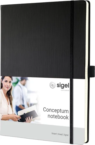 Miniatura 14 de Sigel CO116 Notebook CONCEPTUM®, negro, Tapa dura, forrado, tamaño A4+, con numerosas características