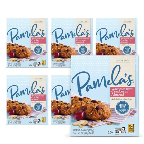 Miniatura 9 de Pamela's - Barras Whenever sin gluten, almendra de arándano, especias de nuez pasa, limón arándano y coco con chispas de chocolate, 7.05 onzas