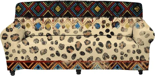 Miniatura 42 de Forchrinse Funda de sofá con estampado navajo africano para sofá de 1 cojín, funda elástica para sofá, protector de muebles para casa rural, hogar