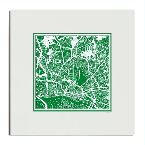 Miniatura 43 de O3 Design Studio Mapa de corte de papel Madrid negro mate de 20 x 20 pulgadas