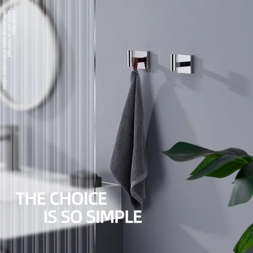 Miniatura 5 de KOKOSIRI Ganchos para Bata Toalla y Abrigo de Baño para Baño Cocina Pared Paquete de 2 Cromo Acero Inoxidable B1013CH-P2 Cromo pulido