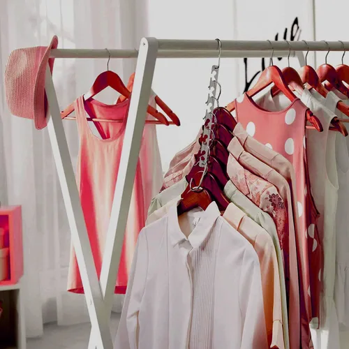 Miniatura 3 de Perchas que ahorran espacio, colgador de camisas, perchas de metal para ropa, ahorro de espacio para colgar ropa, organizador de armario de metal