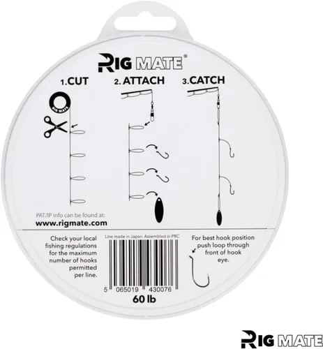 Miniatura 9 de Aparejos de bucle colgante preatados de 60 libras. Carrete de línea de pesca. Bucles separados 18 pulgadas con tamaño de bucle de 5.5 pulgadas.