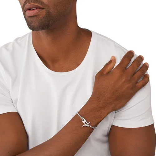 Miniatura 3 de Diesel Pulsera de cadena de acero inoxidable de plata para hombre (Modelo DX1476040), Acero inoxidable, Sin gemas.